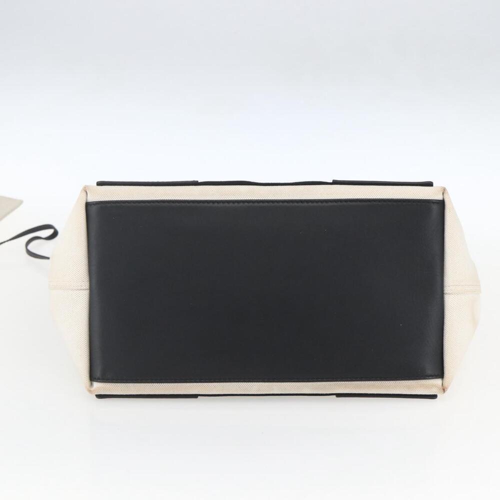 BALENCIAGA Navy kabas M Hand Bag Canvas White Black Silver 339933 Auth BA9416 - Picture 5 of 16